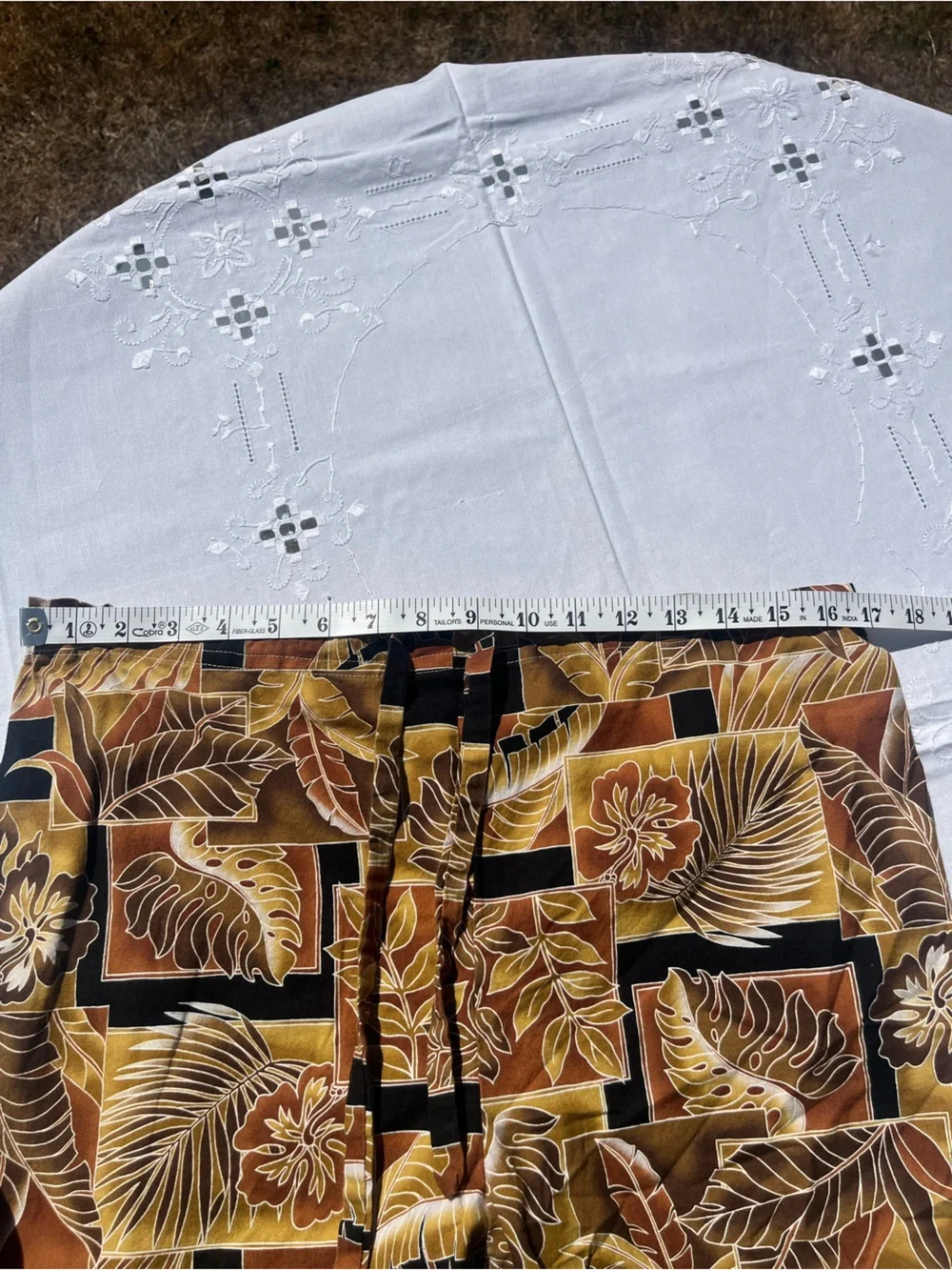 Handmade Men's Tropical Print Flat Front Shorts - Brown/Black